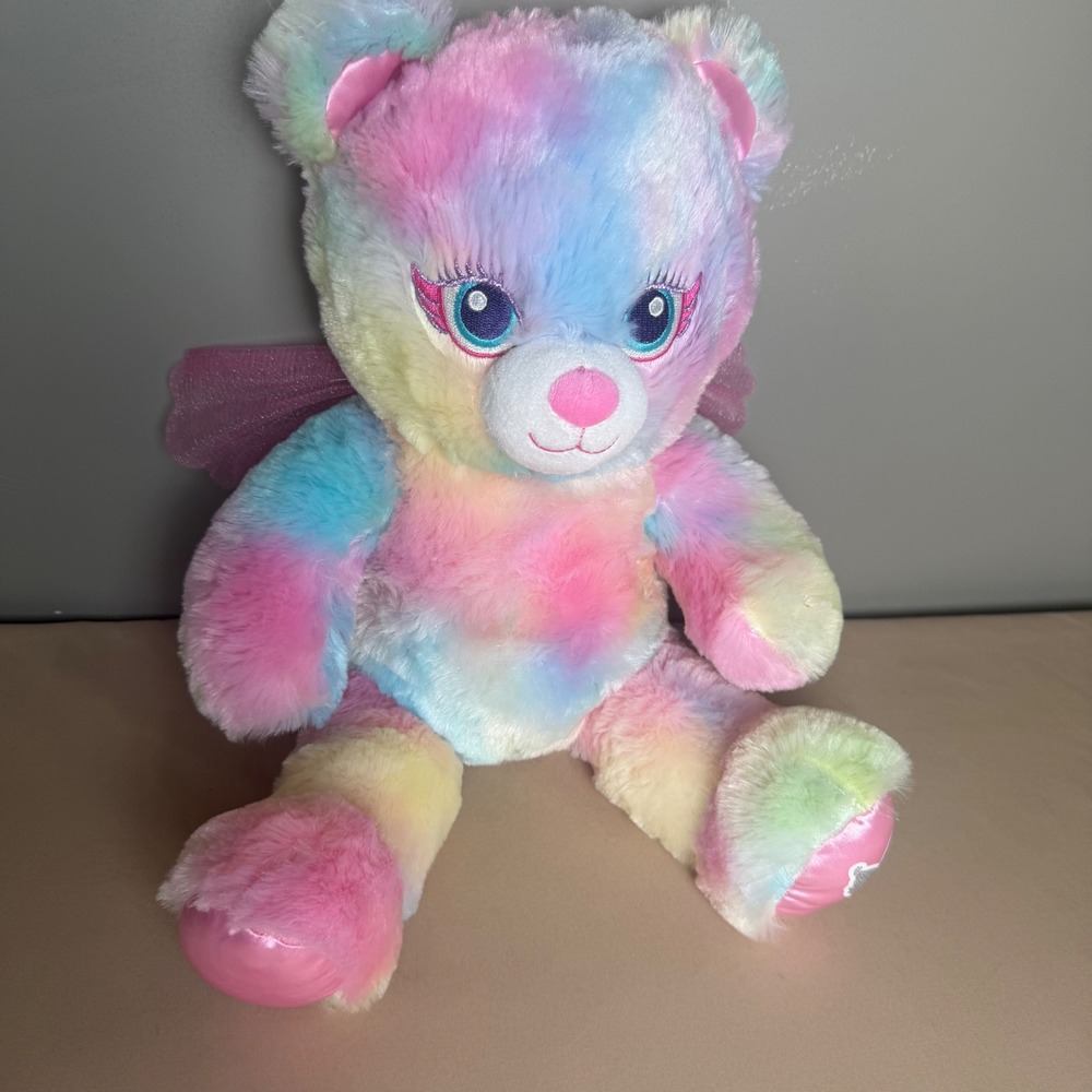 Build-A-Bear Beary Fairy Friends Pastel Tie Dye Bear 16" Winged Retired 026846